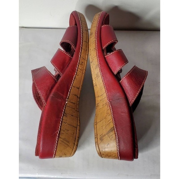 KLOGS RED w jewels accent‎ 7M slippers leather. Boho. Comfy. Granny Vibe #0423 - Picture 7 of 8